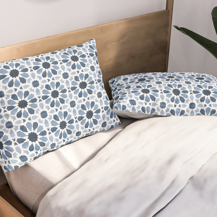 Watercolor Zellige Harmony Pillow Sham Gallery Image 2