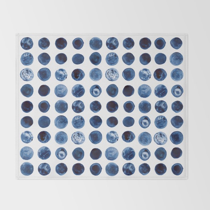 Blueberries | Watercolour Pattern Throw Blanket Gallery Image 2