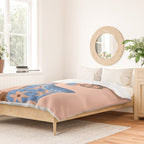 Retro Roller Skates - Blue & Peach Palette Duvet Cover Gallery Image 2