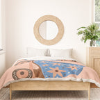 Retro Roller Skates - Blue & Peach Palette Duvet Cover Gallery Image 3