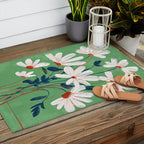 White Flowers Outdoor Rug Gallery Image 2