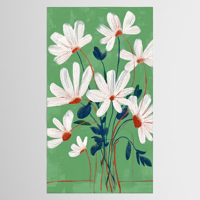 White Flowers Tablecloth Gallery Image 2