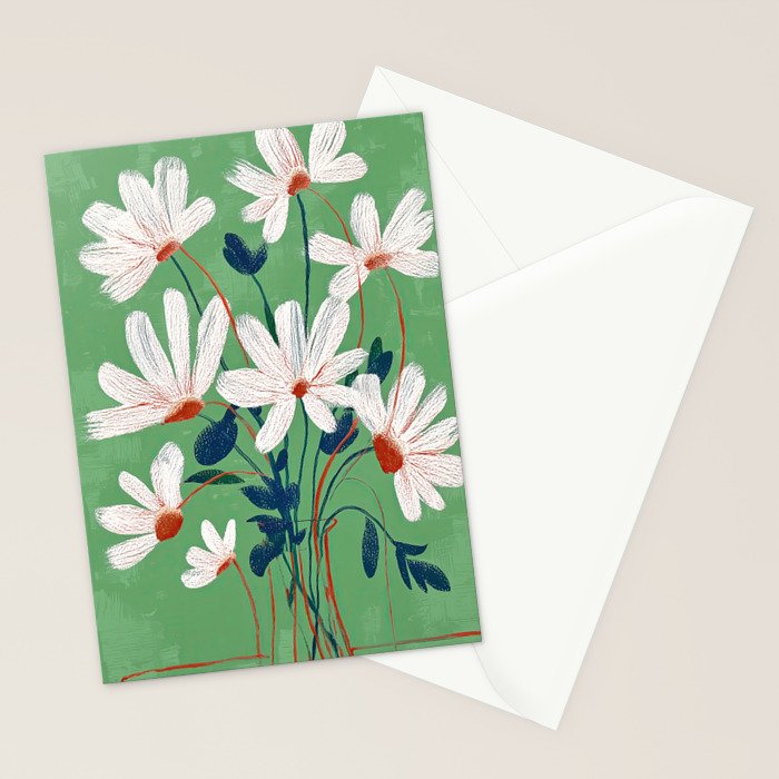 White Flowers Stationery Card Gallery Image 2