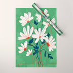 White Flowers Wrapping Paper Gallery Image 1