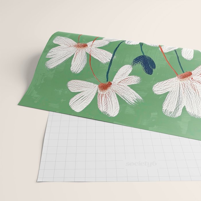 White Flowers Wrapping Paper Gallery Image 2