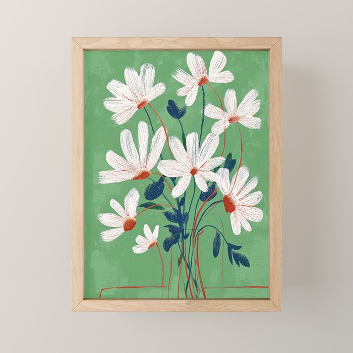 White Flowers Mini Art Print Gallery Image 1