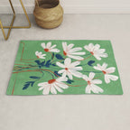 White Flowers Rug Gallery Image 1