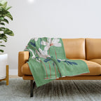 White Flowers Throw Blanket Gallery Image 1