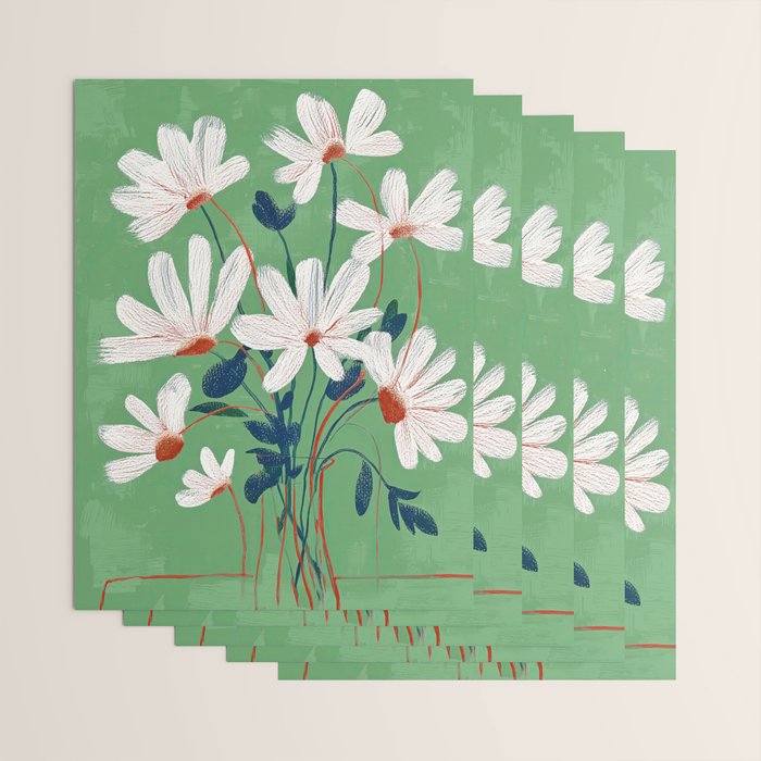 White Flowers Wrapping Paper Gallery Image 3