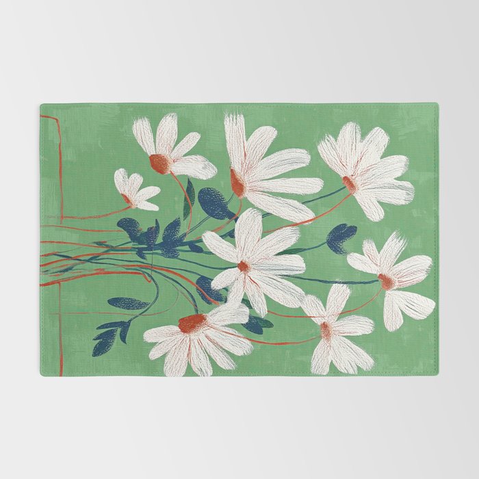 White Flowers Rug Gallery Image 2