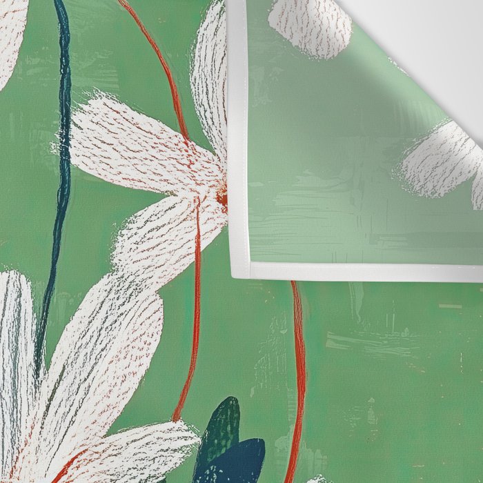 White Flowers Wall Tapestry Gallery Image 3