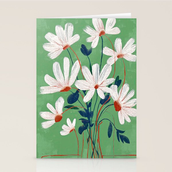 White Flowers Stationery Card Gallery Image 1