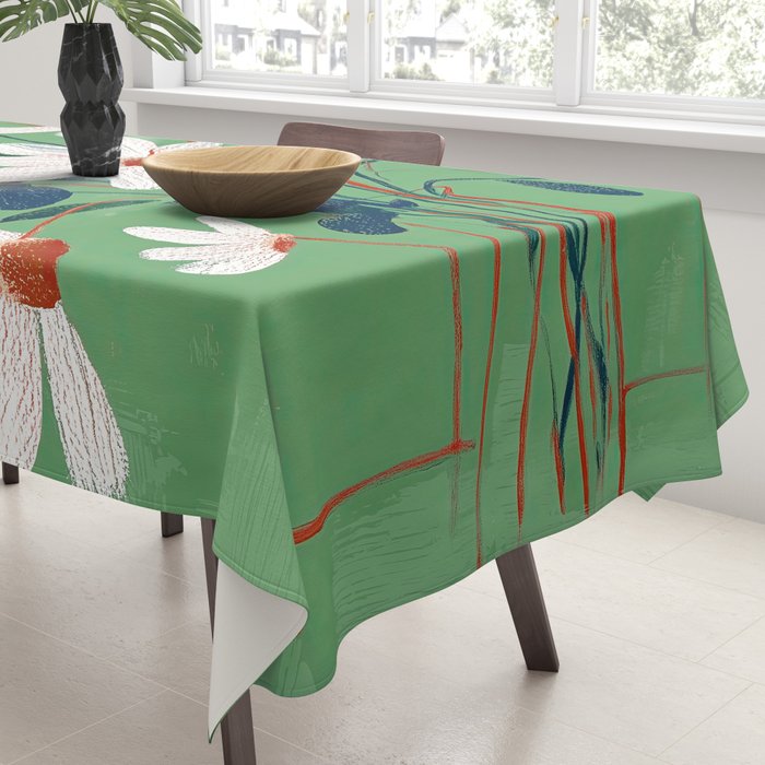 White Flowers Tablecloth Gallery Image 3