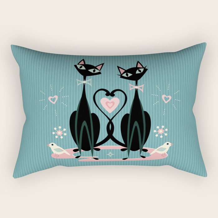 Vintage Kitty Love ©studioxtine Rectangular Pillow Gallery Image 1