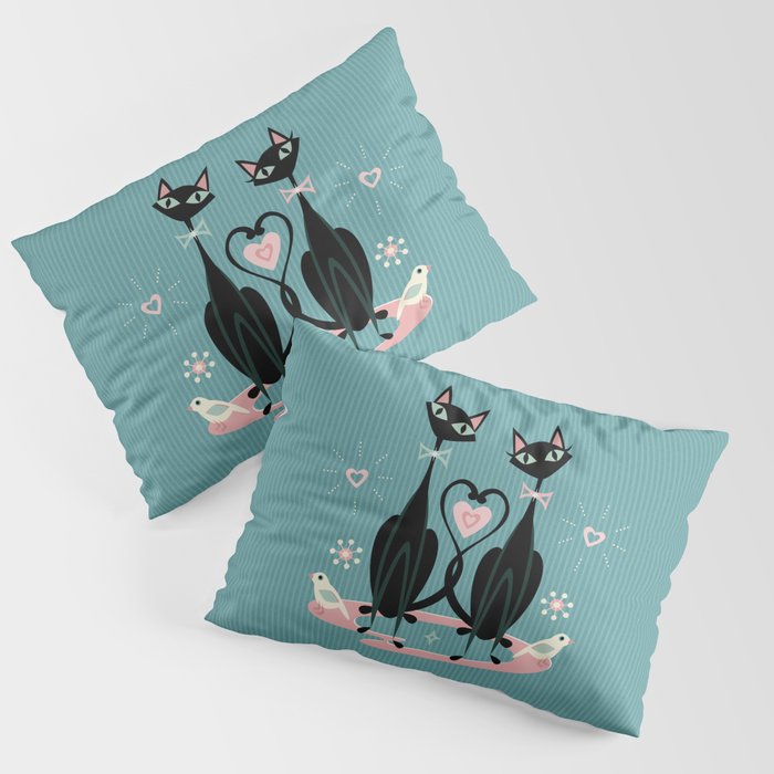 Vintage Kitty Love ©studioxtine Pillow Sham Gallery Image 1