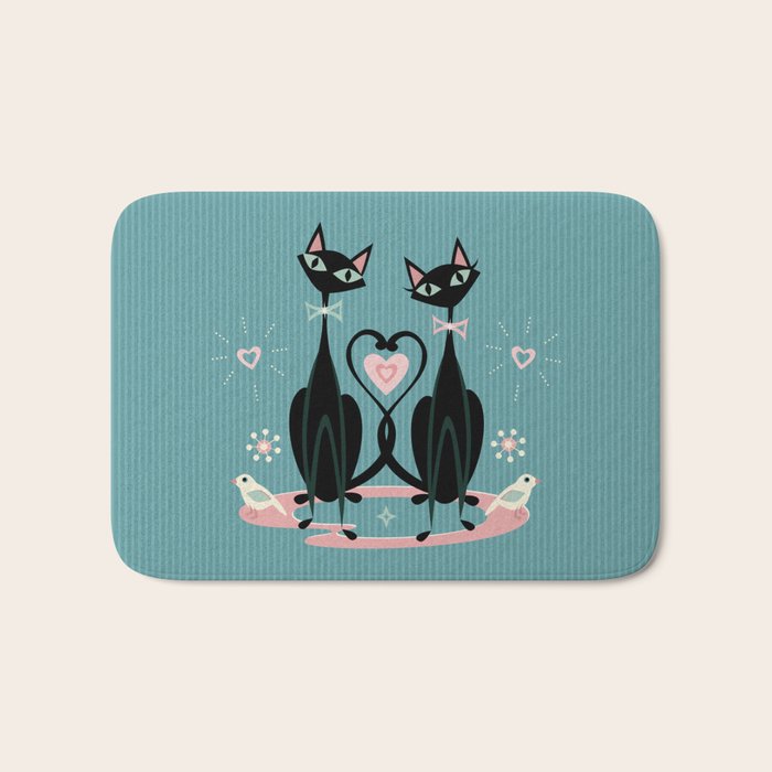 Vintage Kitty Love ©studioxtine Bath Mat Gallery Image 1