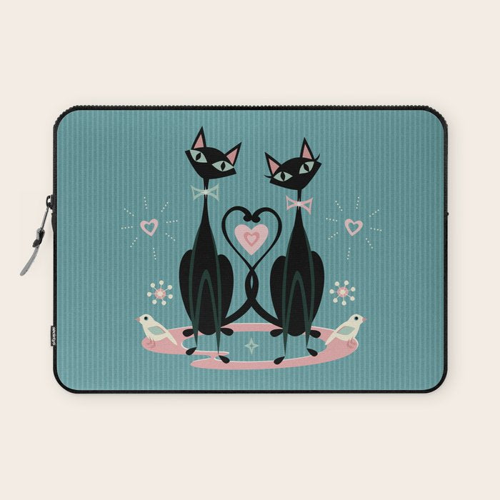 Vintage Kitty Love ©studioxtine Laptop Sleeve Gallery Image 1