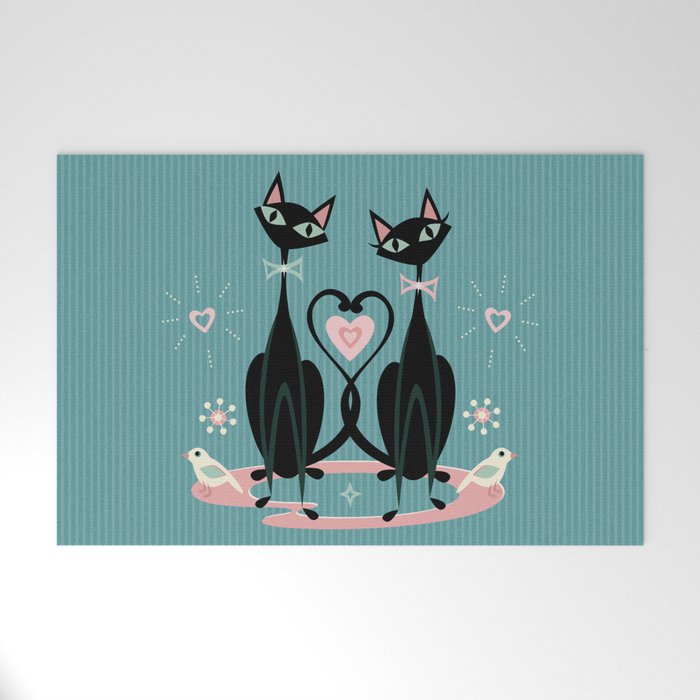Vintage Kitty Love ©studioxtine Welcome Mat Gallery Image 1