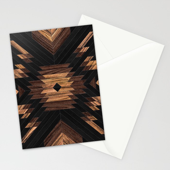 Urban Tribal Pattern No.7 - Aztec - Wood Stationery Card Gallery Image 2