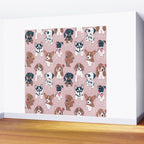 Pure love pockets I // blush pink background Dachshund Beagle Dalmatian Basset Hound Labrador Retriever Husky Welsh Corgi and Italian Greyhound dog puppies Wall Mural Gallery Image 2