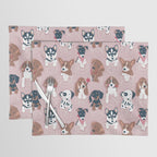 Pure love pockets I // blush pink background Dachshund Beagle Dalmatian Basset Hound Labrador Retriever Husky Welsh Corgi and Italian Greyhound dog puppies Placemat Gallery Image 1