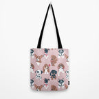 Pure love pockets I // blush pink background Dachshund Beagle Dalmatian Basset Hound Labrador Retriever Husky Welsh Corgi and Italian Greyhound dog puppies Tote Bag Gallery Image 2