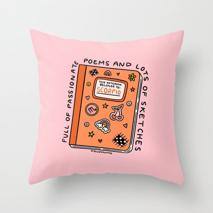 Scorpio Notebook Throw Pillow Gallery Image 1