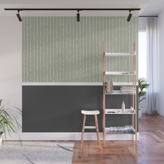Linen Sage and Gray Wall Mural Gallery Image 1