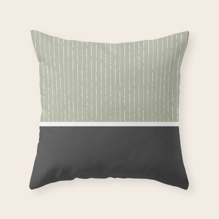 Linen Sage and Gray Throw Pillow Gallery Image 6