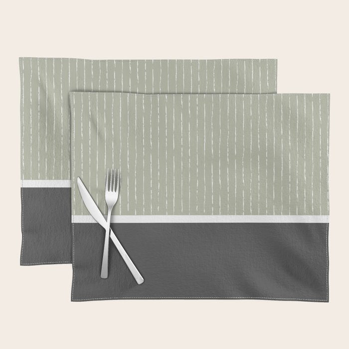 Linen Sage and Gray Placemat Gallery Image 1