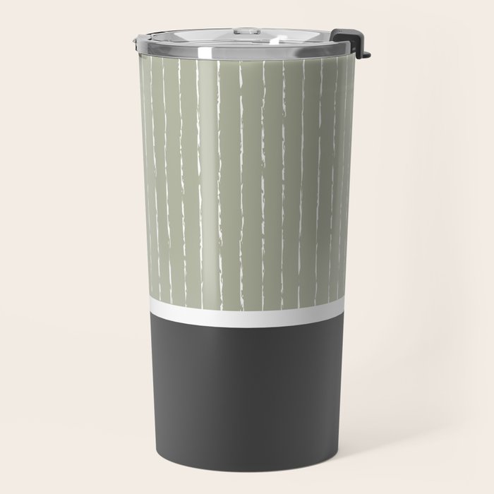 Linen Sage and Gray Travel Mug Gallery Image 2
