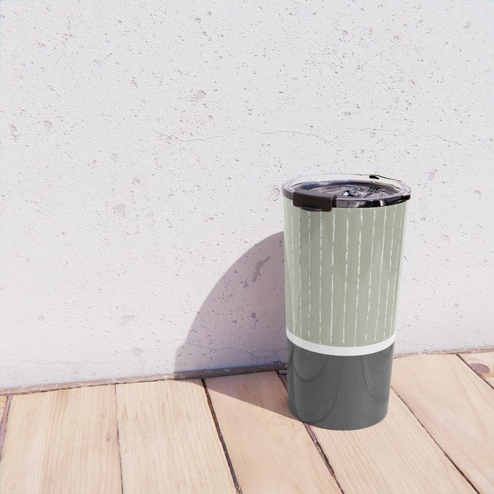 Linen Sage and Gray Travel Mug Gallery Image 4