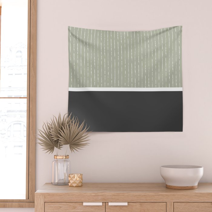Linen Sage and Gray Wall Tapestry Gallery Image 2