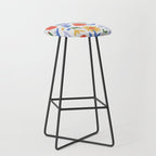 Colorful abstract flower art pattern Stool Gallery Image 1