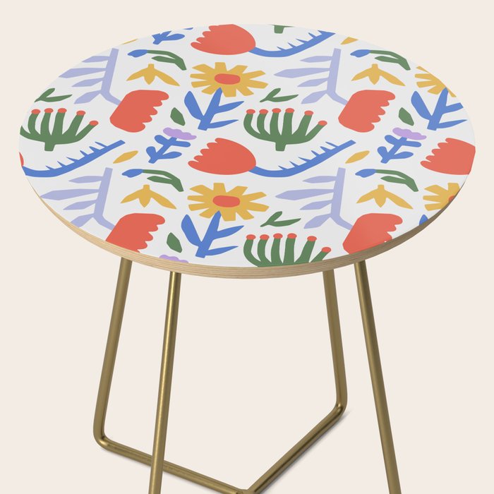 Colorful abstract flower art pattern Side Table Gallery Image 2