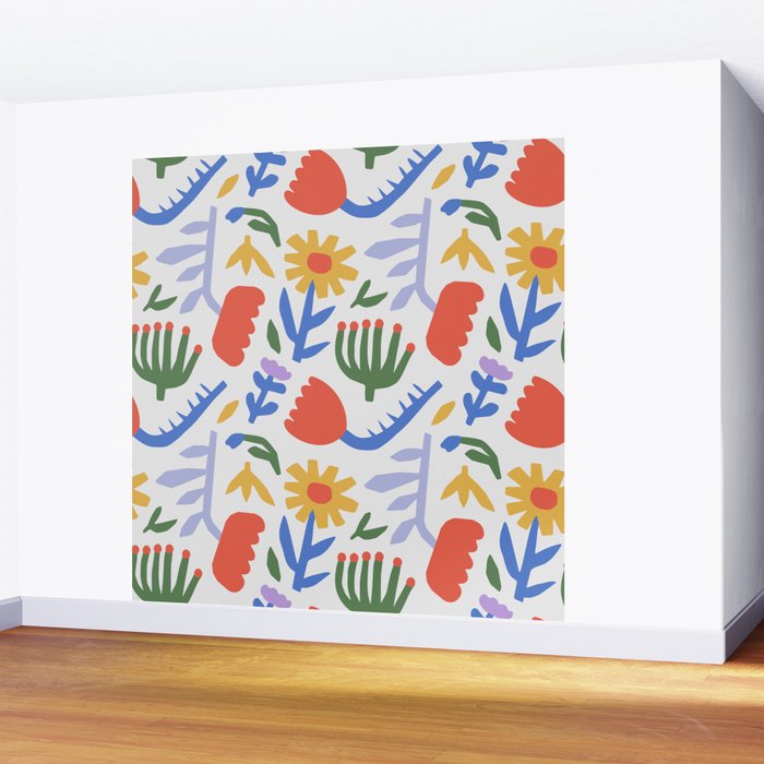 Colorful abstract flower art pattern Wall Mural Gallery Image 2