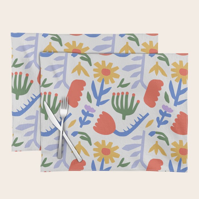 Colorful abstract flower art pattern Placemat Gallery Image 1