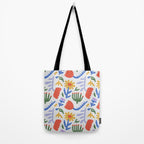 Colorful abstract flower art pattern Tote Bag Gallery Image 2