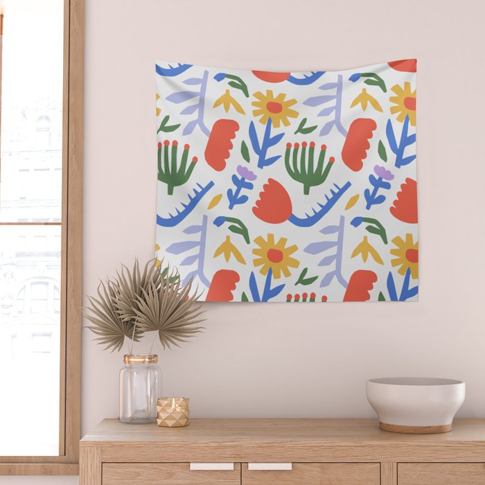 Colorful abstract flower art pattern Wall Tapestry Gallery Image 2