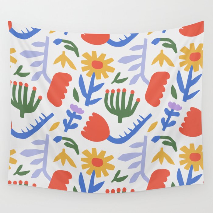 Colorful abstract flower art pattern Wall Tapestry Gallery Image 4