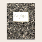 Decorative Leaf Pattern, Floral Prints, Cream and Black Notebook Gallery Image 4