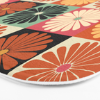 Retro Flowers Check Pattern XVI Bath Mat Gallery Image 3