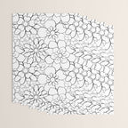 Black and white hand drawn flower art pattern Wrapping Paper Gallery Image 3