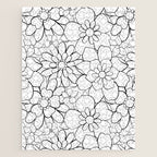 Black and white hand drawn flower art pattern Jigsaw Puzzle Gallery Image 1