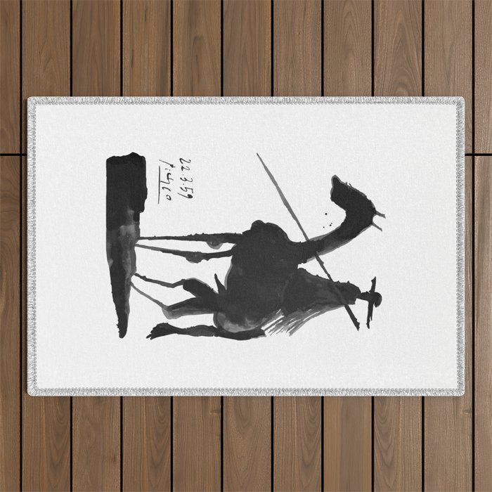 Picasso - El Picador (Toros y Toreros) 1959 Artwork Outdoor Rug Gallery Image 1