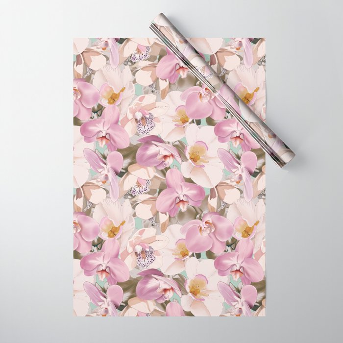 Lush Pink Tropical Flowers I Wrapping Paper Gallery Image 1