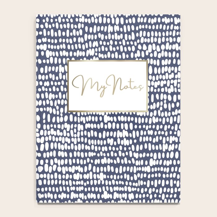 Spotted Preppy Dots Abstract in Navy Blue Notebook Gallery Image 4