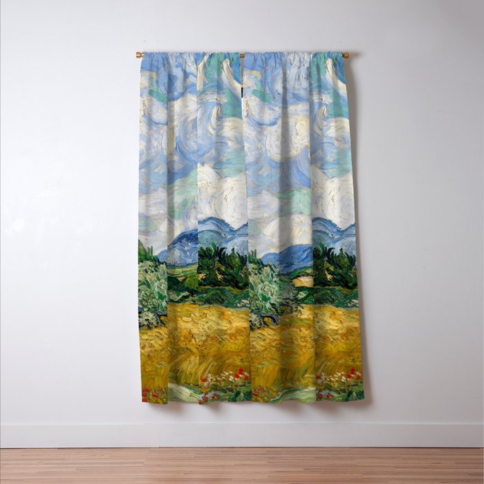 Wheat Field with Cypresses Window Curtain Gallery Image 3