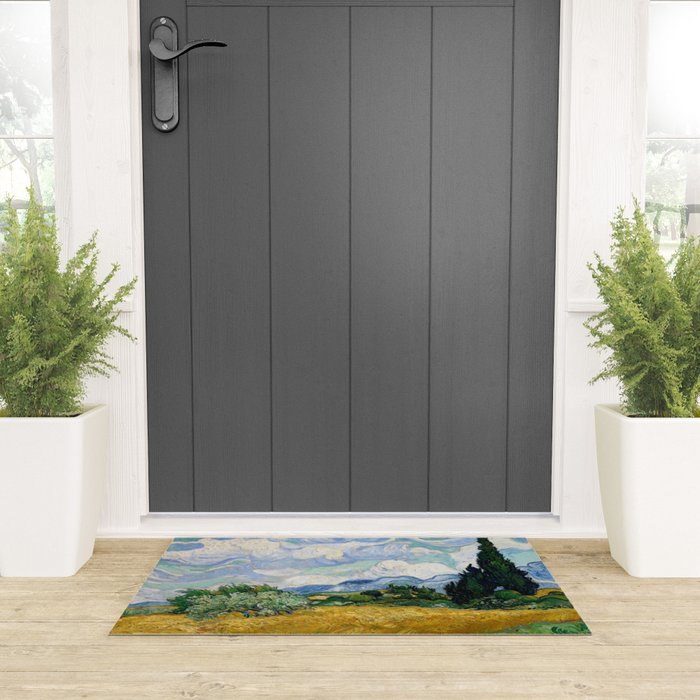 Wheat Field with Cypresses Welcome Mat Gallery Image 3