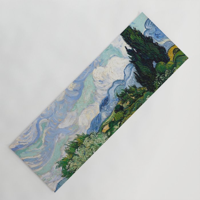 Wheat Field with Cypresses Yoga Mat Gallery Image 1